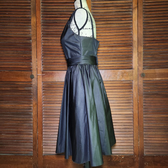 Mori Lee by Madeline Gardner A Line One Shoulder Black Cocktail Dress Size 12 - Picture 2 of 14